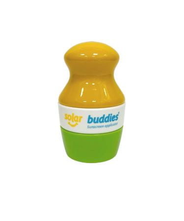 Single Green Solar Buddies Refillable Roll On Sponge Applicator For Kids, Adults, Families, Travel Size Holds 100ml Travel Friendly for Sunscreen, Suncream and Lotions (Green)
