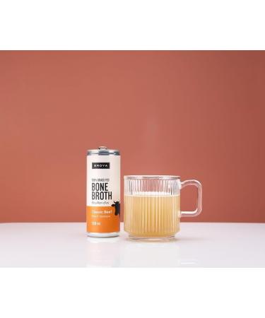 Broya Classic Beef Bone Broth | Premium 100% Grass Fed Beef with Collagen Protein | Paleo Keto and Gluten-Free | Perfect for Sipping Soup and Cooking Stock | (6 Cans) CLASSIC BEEF 237 ml (Pack of 6) - Buy Online on GoSupps.com