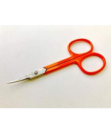 Nail Scissors Professional Cuticle Scissors Extra Strong Curved Manicure Scissors Clippers Eyebrow Grooming Cuticle Beard Trimming Hair Cutting (3.75" Orange) - Buy Online on GoSupps.com