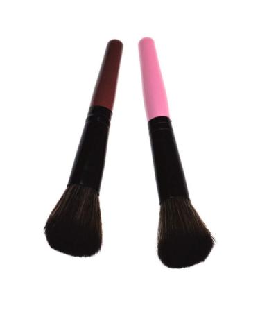Wine Red Cosmetic Brush Set - Wood Handle Nylon Foundation & Blush Brush for Effortless Makeup Application - Buy Online on GoSupps.com
