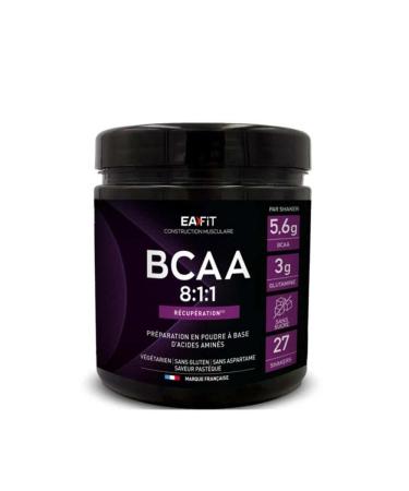 BCAA 8.1.1 | Eafit | 5.7 g BCAA - 3 g GLUTAMINE - PASTEC FLAVOR - The powdered drink based on amino acids - sugar free - gluten free - vegetarian - 27 shaker | bodybuilding fitness and other sports