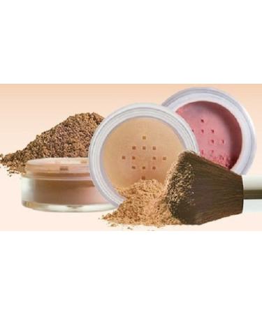 4pc KIT w/KABUKI BRUSH Mineral Makeup Bare Set Full Coverage Concealer Blush Foundation Powder (Beige)
