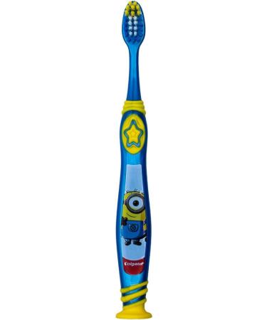 Colgate Minions Toothbrush with Suction Cup Tongue Cleaner 5+ Years Extra Soft - Pack of 6 | Colors Vary - Buy Online on GoSupps.com