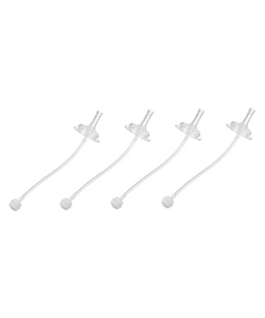 Bestonzon 4 pieces of water outlet baby bottles Sucker Learning drinking cup straw baby bottle silicone straw baby bottle Feeding straw water bottle straw learn