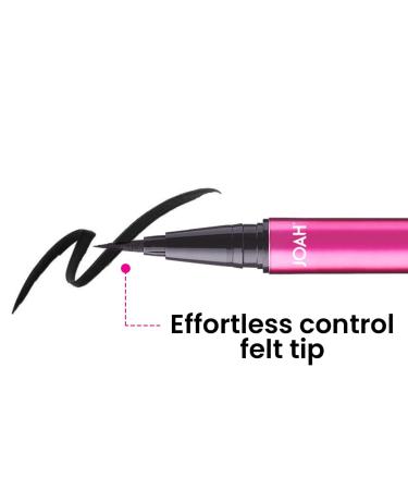 JOAH Line Up Liquid Eyeliner - Waterproof, Long Lasting, Smudge Proof, Precision Felt Tip - Black, 1 Count - Buy Online on GoSupps.com