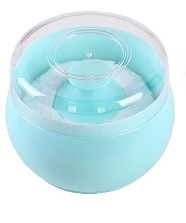 Topwon Baby Powder Puff Kit for Body Powder Container Dusting Powder Case for Baby&Mom Blue