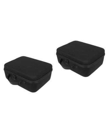 BIUDECO 2 Pcs Hair Dryer Storage Bag Travel Case for Hair Dryer Portable Makeup Bag Organizer Kit Eva Black