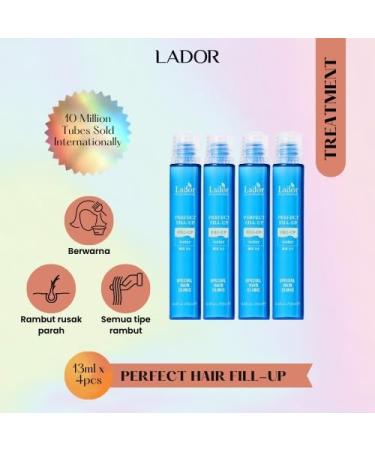 LA'DOR Perfect Hair Fill-up Professional Salon Care Hair Serum: Treatment Conditioner 4 Ampoules of 13 ml Hair Treatment Keratin Protein Collagen - Buy Online on GoSupps.com