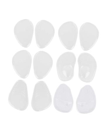 FRCOLOR 6 Pairs Foot Arch Support High Heel Insoles for Plantar Half Shoe Pads Silicone Half Insoles -of-Foot As Shown 10.00X6.80X1.00CM