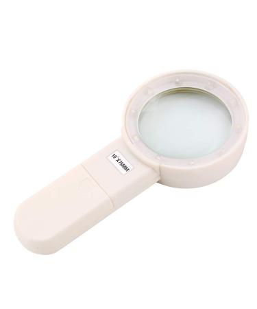 Magnifying Glass 10 Times with LED Light Super Bright Lighting Reading Optical Glass Handheld Magnifying Glass Good Times