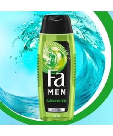 handle FA Shower Gel Men Speedster with taurine 3 x 250 ml 2in1 formula for body and hair activate your body mind & senses with the refreshing scent of citrus and lemongrass - Buy Online on GoSupps.com
