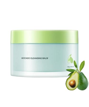 Avocado Cleansing Balm Deep Cleansing Makeup Remover for Men Women 100g Refreshing Face Dirt Grease Moisturizes Skincare Clean Pore Remover Balm Cleaner for Eye Lip Face Makeup Travel