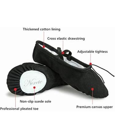 Nexete Men's Split-Sole Canvas Ballet Dance Yoga Gymnastics Shoes Slipper 9 Black - Buy Online on GoSupps.com