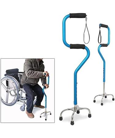 Canes Portable Walking Stick Healthcare Aluminum Alloy Walking Aid Scalable Four-Legged Anti-Shock Crutches with Light for Elderly Outdoor Climbing - Buy Online on GoSupps.com