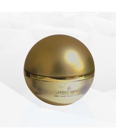 Maria Aires 24K Gold Facial Scrub - Refreshing Exfoliant for All Skin Types | Anti-Aging Vitamin E Cruelty-Free Skincare - Buy Online on GoSupps.com