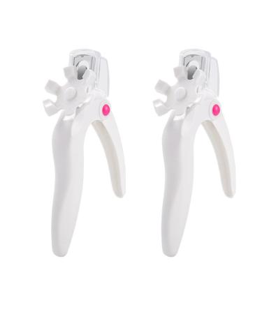 2 pieces acrylic nail knipper stainless steel nail tip cutter gel false nail trimmer fake nail clipper adjustable nail nail skin edge cutter nail art manicure tools (white)