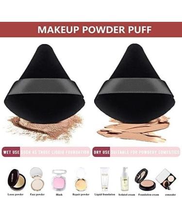 2Pcs Triangle Powder Puff Velvet Velour Puffs Soft Face Makeup blender Washable and Reusable Makeup Tool - Buy Online on GoSupps.com