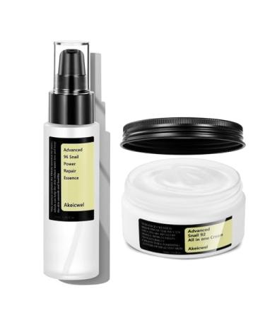 Snail Essence Duo - Snail Mucin 96 Essence with Snail Mucin 92 Cream Hydrating Serum For Face Skincare Set