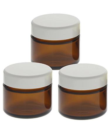 Brown glass truck 50ml with lid white empty cosmetex cream glass socket ointment puts cosmetic can made of brownlas brown-white 3 pieces 3 pieces (1 Pack) 3 pieces