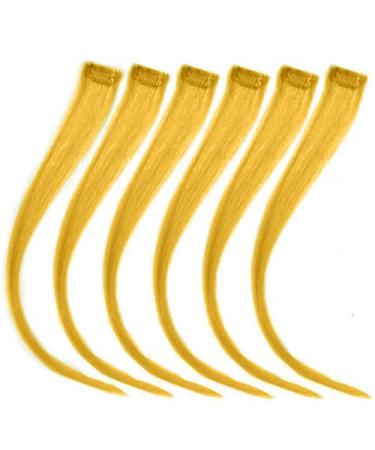 Forever Young 6 Piece 18" Clip in Human Hair Extension Highlight Set Light Yellow Gold