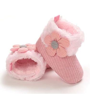 EcoBaby Winter Warm Fleece Bootie - Non-Slip Soft Sole Sock Shoes for Girls Boys 0-6 Months - Pink - Buy Online on GoSupps.com