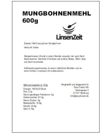 Lentil Time Mung Bean Flour 600g - Natural Vegan Protein Source - Additive-Free Premium Quality Flour - Buy Online on GoSupps.com