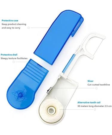 Reusable Dental Floss Holder - 30m Easy Carry Floss | Eco-Friendly Blue Design - Buy Online on GoSupps.com