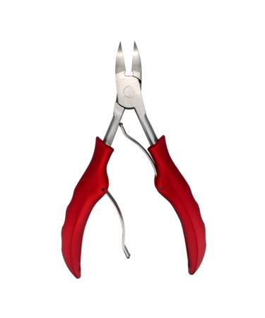 Beavorty 1pc Nail Clippers Needle Nose Pliers Set Jewelry Tools Pedicure Set Round Nose Pedicure Tool Thick Stainless Steel Red Nail Grooming Plier Groove Clamp Manicure Tool Arc Toolkit 13.8x6.8cm
