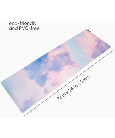 POPFLEX Heart in the Clouds Vegan Suede Yoga Mat - Non Slip, Ultra Absorbent for Stylish Support - Large Size with Strap Included - Buy Online on GoSupps.com