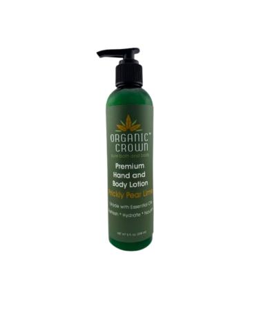 Organic Crown Prickly Pear Lime Premium Hand & Body Lotion | Deeply Hydrating Lightweight & Non-Greasy | Vegan Paraben-Free Made in USA | Aloe Prickly Pear & Jojoba | Bright Citrus Scent | 8 oz