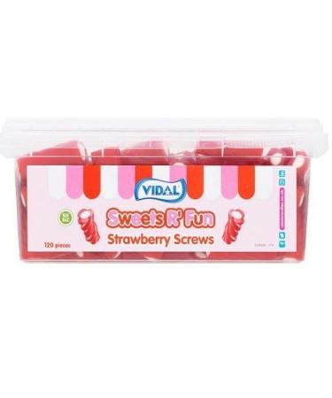 Vidal Sweets R' Fun Strawberry Screws 120 pieces