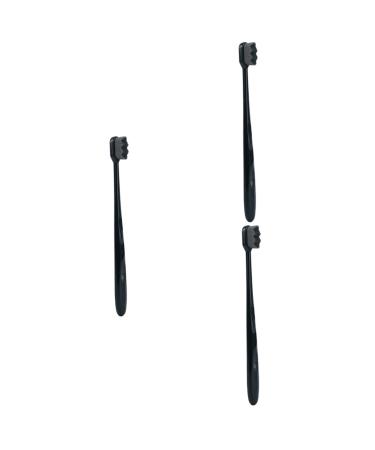 Tovinanna 3st oral tool coal toothbrushes toothbrushes with bristles toothbrushes with dental floss mouth cleaning toothbrushes with soft bristles travel manual black handle