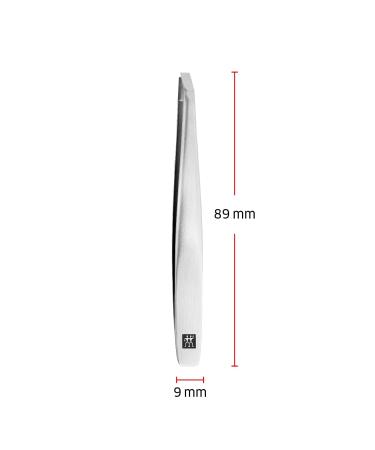 Premium Stainless Steel Twin Tweezers (90mm) - Straight Lace & Angled Mouth - Perfect for Precise Plucking - 1 Pack in Silver - Buy Online on GoSupps.com
