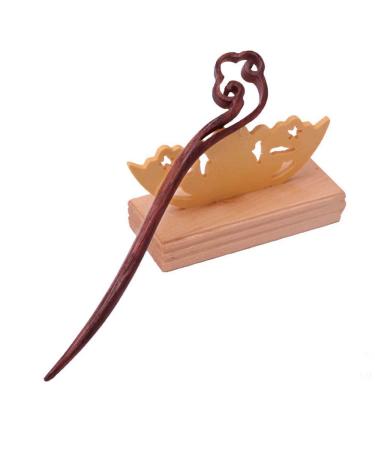 Vintage Chinese Hairpins - 6 Wooden Hair Clips Stylish Hair Sticks for Women & Girls - Red - Buy Online on GoSupps.com