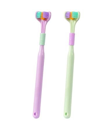 Three-page toothbrush with soft hair ultra-fine toothbrush 3-page sensory autism toothbrush for adults and children with autism and special needs