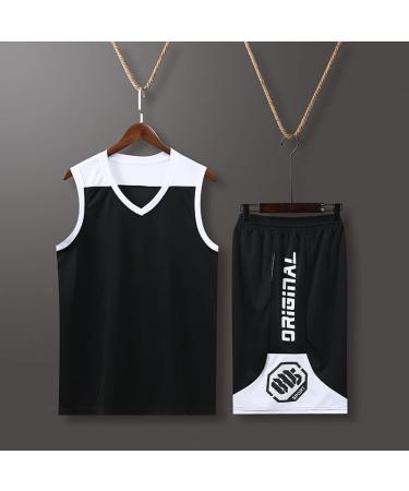 Custom Basketball Jersey Set for Kids & Men - Personalized Name Number & Team Logo - 2-Piece Shirt & Short in Black - Buy Online on GoSupps.com