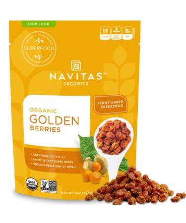 Navitas Organics Goldenberries, 8 oz. Bag, 8 Servings  Organic, Non-GMO, Sun-Dried, Sulfite-Free, 8 Ounce 8 Ounce (Pack of 1) - Buy Online on GoSupps.com