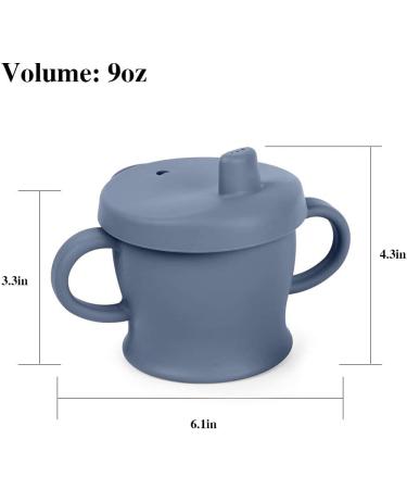 Haakaa Silicone Sip-N-Snack Cup - 2-in-1 Toddler Sippy Cup & Snack Container (8 Oz, Bluestone) - BPA Free & Food Grade Silicone for Babies 6 Months - Buy Online on GoSupps.com