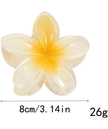 Hawaiian Plumeria Flower Clips Bridal Wedding Party Beach Hair Clips Acrylic Petals Hair Clamp - Buy Online on GoSupps.com