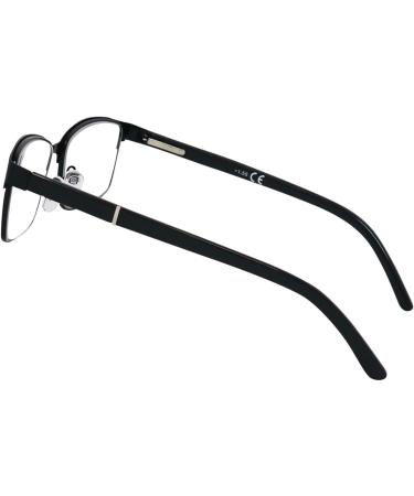 Mini Thin Metal Reading Glasses - Rectangular 2.5 Diopter - Black | Free Case | Stainless Steel Frame - Buy Online on GoSupps.com
