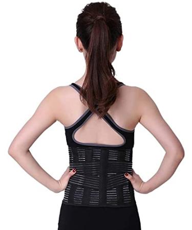 Adjustable neoprene-lende vertebrae belts pain relief posture correction lower back lumbar pegs waist/abdominal support (black xx large) black XXlarge