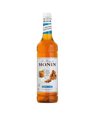 MONIN Premium Salted Caramel No Added Sugar Syrup 1L for Coffee and Cocktails. Vegan-Friendly Allergen-Free 100% Natural Flavours and Colourings. Salted Caramel Coffee Syrup Reduced Sugar Salted Caramel