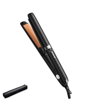 2 in 1 Hair Straightener and Curlers Iron with Ceramic Plate for All Hair Style (Black&Black)