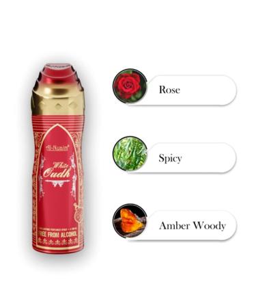 White Oudh Oud 200ML Deo Eau De Parfum No Alcohol Perfume Long Lasting Fragrance Unisex 6.76-Floz Spray. - Buy Online on GoSupps.com