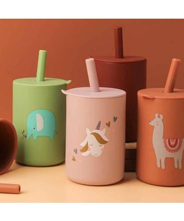 6 oz Spill-Proof Toddler Sippy Cup with Straw and Lid - Unbreakable Silicone Baby Training Cup for Milk and Water - Pink - Buy Online on GoSupps.com