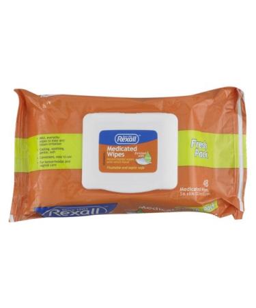 Rexall Medicated Hemorrhoidal Wipes with Aloe 48 ct