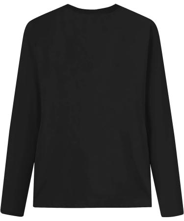 Women's Long Sleeve Floral Print Crewneck Sweatshirt - Comfy & Trendy Loose Fit Top (Medium, Black) - Buy Online on GoSupps.com