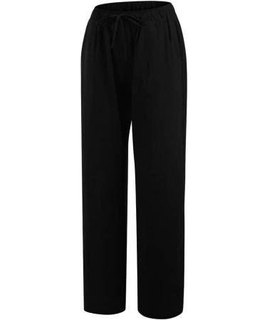 Buy Ronony Women's Cotton-Linen Beach Pants - High Waist Loose Fit Yoga & Jogging Trousers - Stylish Black Wide Leg Sports Pants for Training - Buy Online on GoSupps.com