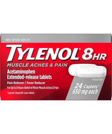 Tylenol 8 HR Muscle Aches & Pain Relief 650 mg - 24 ct. (Pack of 2) | Fast Shipping Internationally - Buy Online on GoSupps.com