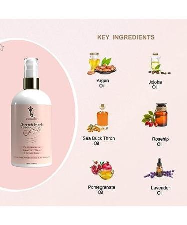 L.A BAN GERR Y Stretch Mark Removal Oil - 100% Natural & Non-Sticky Nourishes Skin Reduces Scars | 100ml Minimize Stretch Marks & Even Out Skin Tone - Buy Online on GoSupps.com